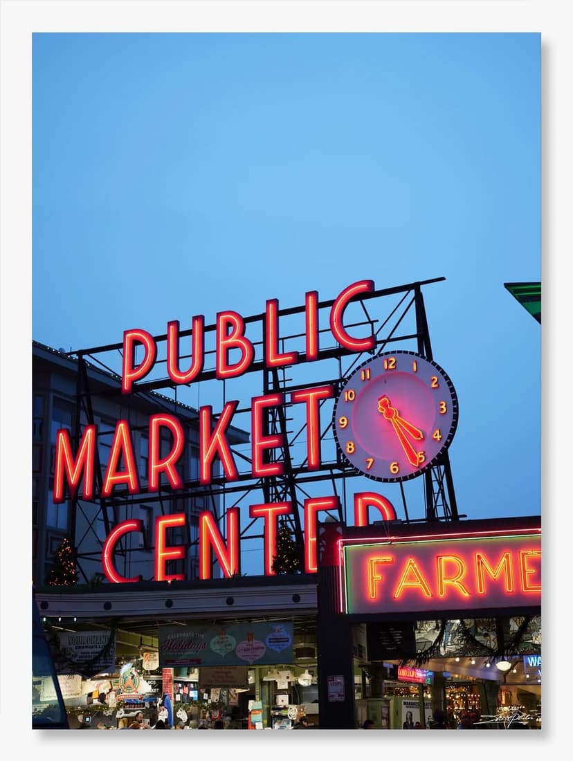 Pike Place Market neon sign, Seattle